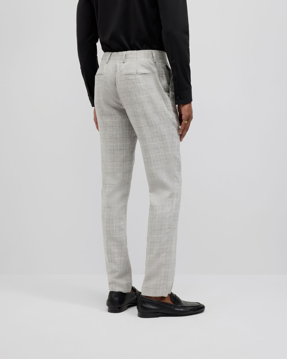 Windowpane Check Tailored Pant, Grey, hi-res